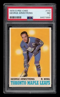 1970-71 O-Pee-Chee Set-Break #113 George Armstrong PSA 7 NM • $1.01