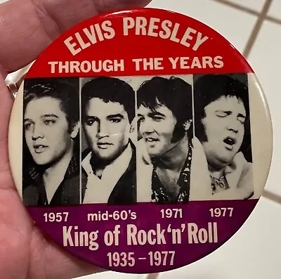 Elvis Presley Through The Years King Of Rock And Roll Pin Back • $3.99