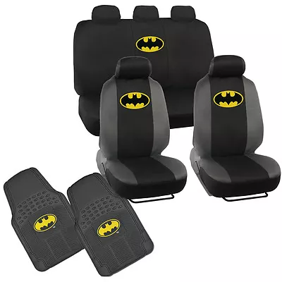 Batman Car Seat Covers W/ 2 PC Rubber Floor Mat - Warner Brothers Products • $59.99