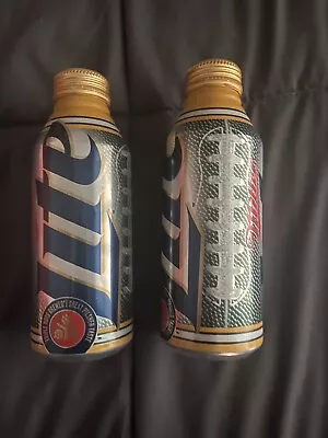 Miller Lite Football Packers Green & Gold 16oz Aluminum Bottle Empty • $3