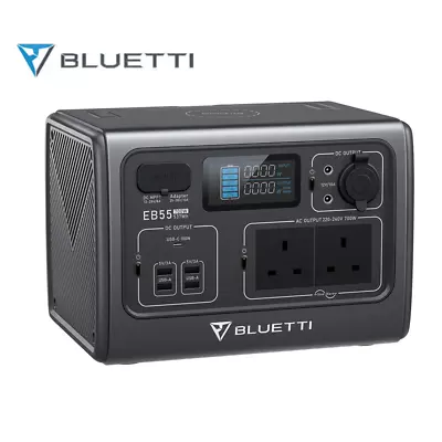 BLUETTI EB55 537Wh Solar Generator 700W Power Station Home Emergency RV Camping • £349