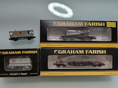 Graham Farish 'N' Gauge Rake Of 4 Assorted Wagons • £60