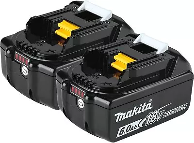 Makita BL1860B-2 18V LXT Lithium-Ion 6.0Ah Battery 2/pk Black • $141.95