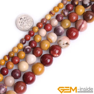 Natural Mookaite Jasper Stone Round Big Hole Loose Beads For Jewelry Making 15  • $4.86