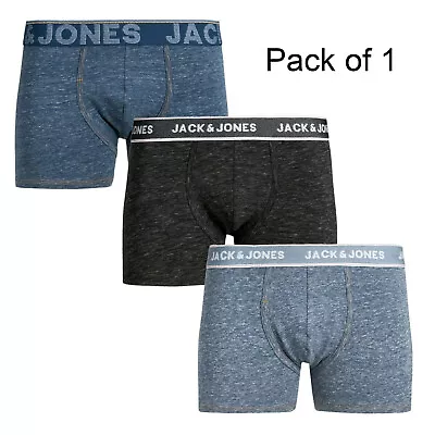 Jack & Jones Mens Underwear Trunks  Designer  Cotton Pack Of 1 Boxers Shorts • £9.99