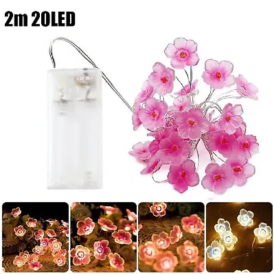 20LED String Lights Cherry Blossom Flower Fairy Outdoor Garden Xmas Party Decor • $14.99
