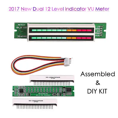 Mini Dual 12 LED Level Indicator VU Meter Music Sound Audio Display Analyzer DIY • $14.99