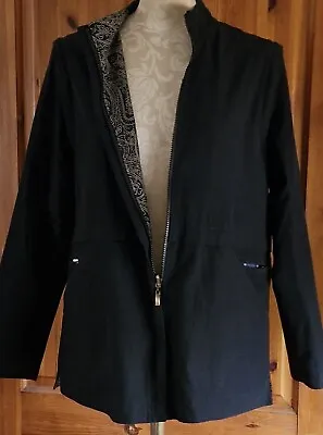 Dash - Ladies - Reversable Black/Paisley Jacket/Gillet Detachable Sleeves 12 • £10