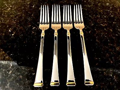 Mikasa GOLD ACCENT HARMONY 18/10 Stainless Flatware Set Of 4 Dinner Forks  • $38.95