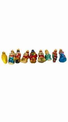 Set Of 9 Mini Christmas Glass Ornaments Variety Set. All Same Size Vintage • $25