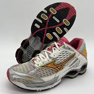 Mizuno Wave Creation 9 Women's Running Shoes White Pink Orange Size 7.5 • $29.97