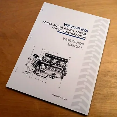 Volvo Penta AQ105A AQ115A AQ130A AQ130B AQ130C AQ165A AQ170A Service Shop Manual • $27.95