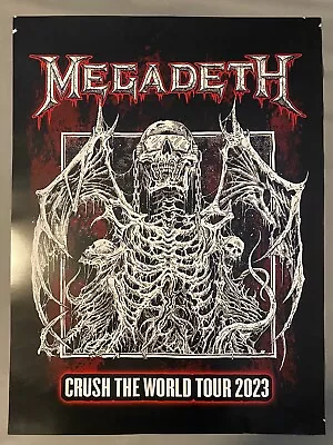 MEGADETH 2023 Crush The World Tour Poster 18x24  Dave Mustaine Heavy Metal • $45