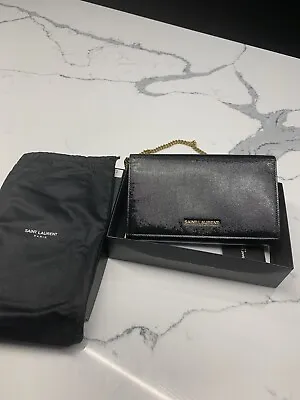 $725 • Buy 100% Authentic Ysl Yves Saint Laurent Card Clutch Purse Black