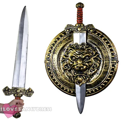 £16.99 • Buy Gold 29  Gladiator Sword 20  Shield Toy Set Medieval Fancy Dress Warrior Costume
