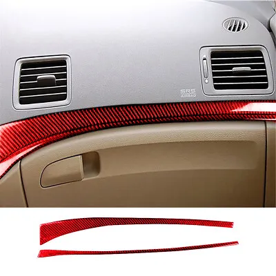 For Honda Civic 2006-11 Red Carbon Fiber Copilot Dashboard Stripe Cover Trim • $17.70