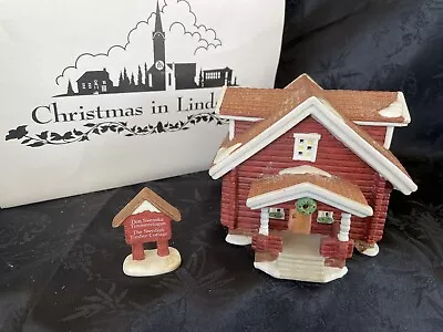 Christmas In Sweden Lindsborg Kansas Swedish Timber Cottage Village House &Light • $14.99