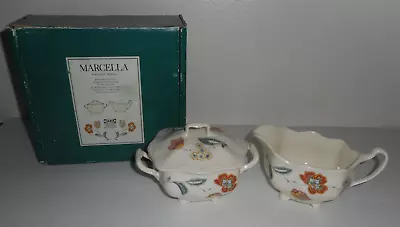 Marcella Fine English Tableware  Sugar Bowl & Creamer Jug Cover Made In England • $27.39