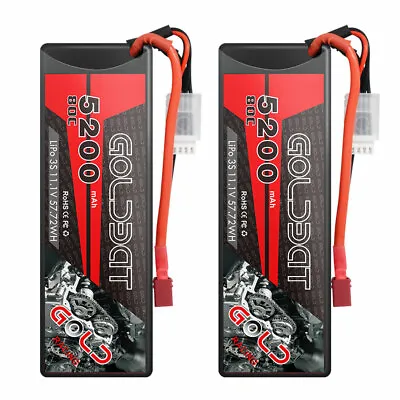 2x 5200mAh 80C 3S 11.1V Hardcase Lipo Battery With Deans Plug For RC Car Truck • $56.07