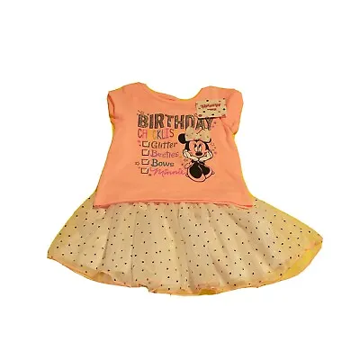 Minnie Mouse Girls Tee Top Birthday And Glitter Printed Tutu Tulle Skirt 2T  New • $12