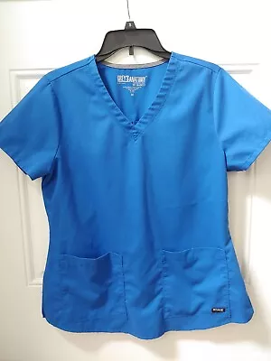 $12.99 • Buy Womens Scrub Top Size M Blue Grey's Anatomy By Barco Short Sleeve