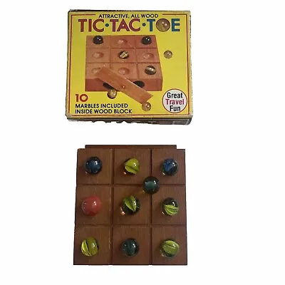 Vintage 1980 Wooden Tic-Tac-Toe With Original Box Complete • $12.86