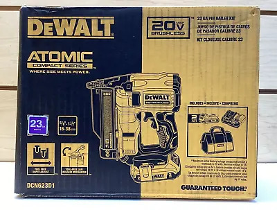 $249.95 • Buy DEWALT DCN623D1 20V 23 GA Nailer Kit - New ✔
