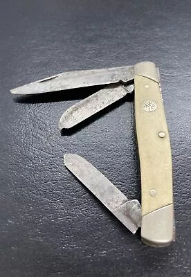 Vintage BOKER U.S.A. TREE BRAND Three  Blade  STOCKMAN Knife Damaged As Is • $15