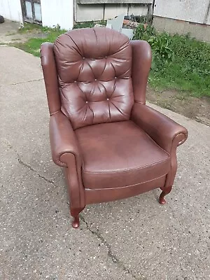 Lovely Leather Wing Chair In Very Good Condition.  • £195