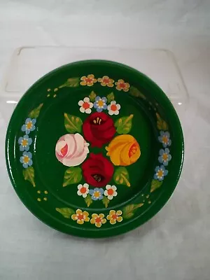£5 • Buy Green Roses And Castles Hand Painted Terracotta Pin Dish Barge Ware#01