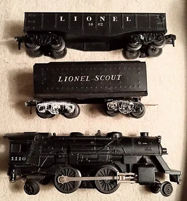 Lionel O Scale 2-4-2 Scout Locomotive 1110 W Tender & Gondola Vintage Untested  • $34.99