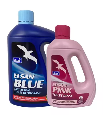 Elsan Blue 4L & Pink 2L Toilet Fluid Chemical Cleaner Caravan Motorhome Camping • £33.98