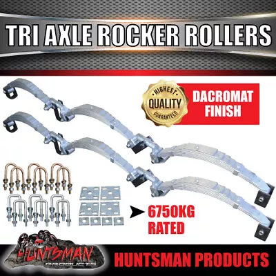 Dacromet Gal Tri Axle 9 Leaf Rocker Roller Trailer Spring & U Bolt Set 6750Kg • $1010