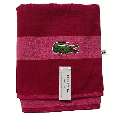 Lacoste Bath Pool Towels 30 X 52  Big Crocodile Logo Brand New With Tags • £19