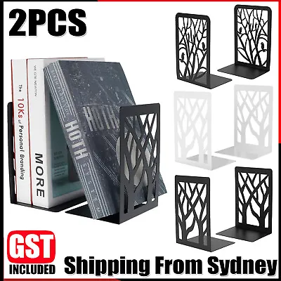2PCS Heavy Duty Metal Bookends Decorative Book Ends Holder Stationery Bookends • $13.99