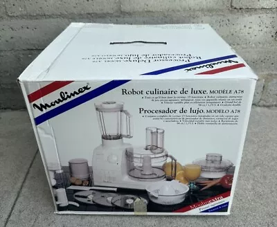 Moulinex Food Processor Deluxe Model A78 Blender/Juicer Combo France VTG NEW!! • $150