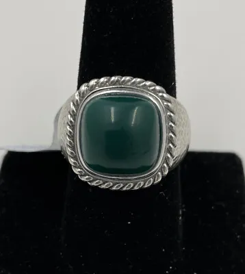$47 • Buy Brighton Hammered COLOR CLIQUE Ring Size 6 Green Agate  NWT 