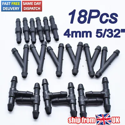 £4.94 • Buy 18 Universal Windscreen Washer Pump Joiner Pipe Connector Adapter Barbed T Piece