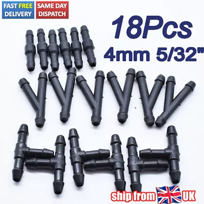 £4.89 • Buy 18 Universal Windscreen Washer Pump Joiner Pipe Connector Adapter Barbed T Piece