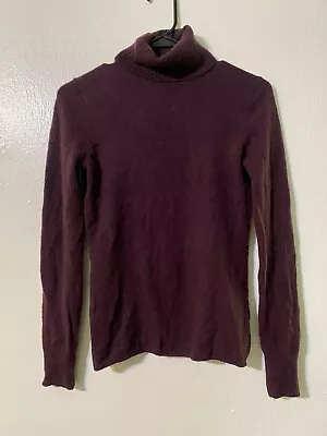 J. Crew Turtleneck Sweater Womens Medium Purple Wool Blend Pullover Ladies • $11.62