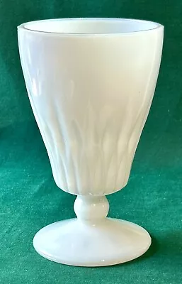 Vtg Hazel Atlas Goblet Morrocan Starlite Milk Glass Pedestal Footed Iced Tea Exc • $6.99