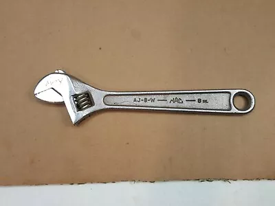 Mac Tools AJ-8-W 8 1/4  Long Adjustable Wrench 1  Wide Open Jaw USA Preowned • $17.75