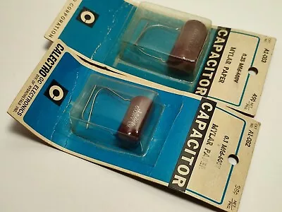 2X Vintage Mylar Paper Capacitors 0.25uF 600V & 0.1uf 600V • $25