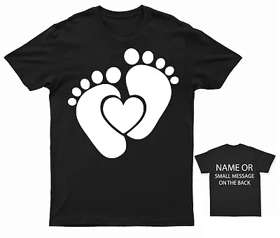 New Baby Feet Heart T-Shirt Baby Shower  Pregnancy Announcement Expecting Baby • £13.95