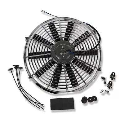 Chrome 14  Electric Radiator Cooling Reversible Fan 12V 1900CFM W/ Mount Kit • $63.15