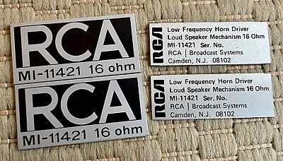 Vintage RCA MI-11421 16 Ohm Broadcast Systems - Speaker Badges OS Set Of 4 • $24.95