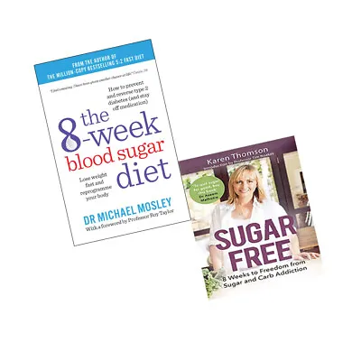 8-Week Blood Sugar Diet And Sugar Free 2 Books Collection Pack Set NEW English  • £15.99