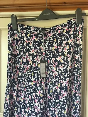 Laura Ashley Navy / Ditsy Floral Long Skirt. Size 12. RRP £60 • £19.99