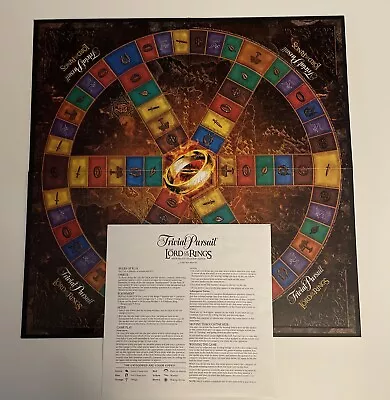 Lord Of The Rings Trivial Pursuit Replacement Game Board & Instructions Nice • £12.34