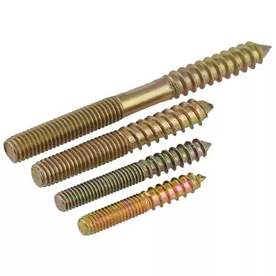 Double End Thread Rod Stud M6 M8 Hanger Bolts Wood Screw Color Zinc Plated Steel • $2.84